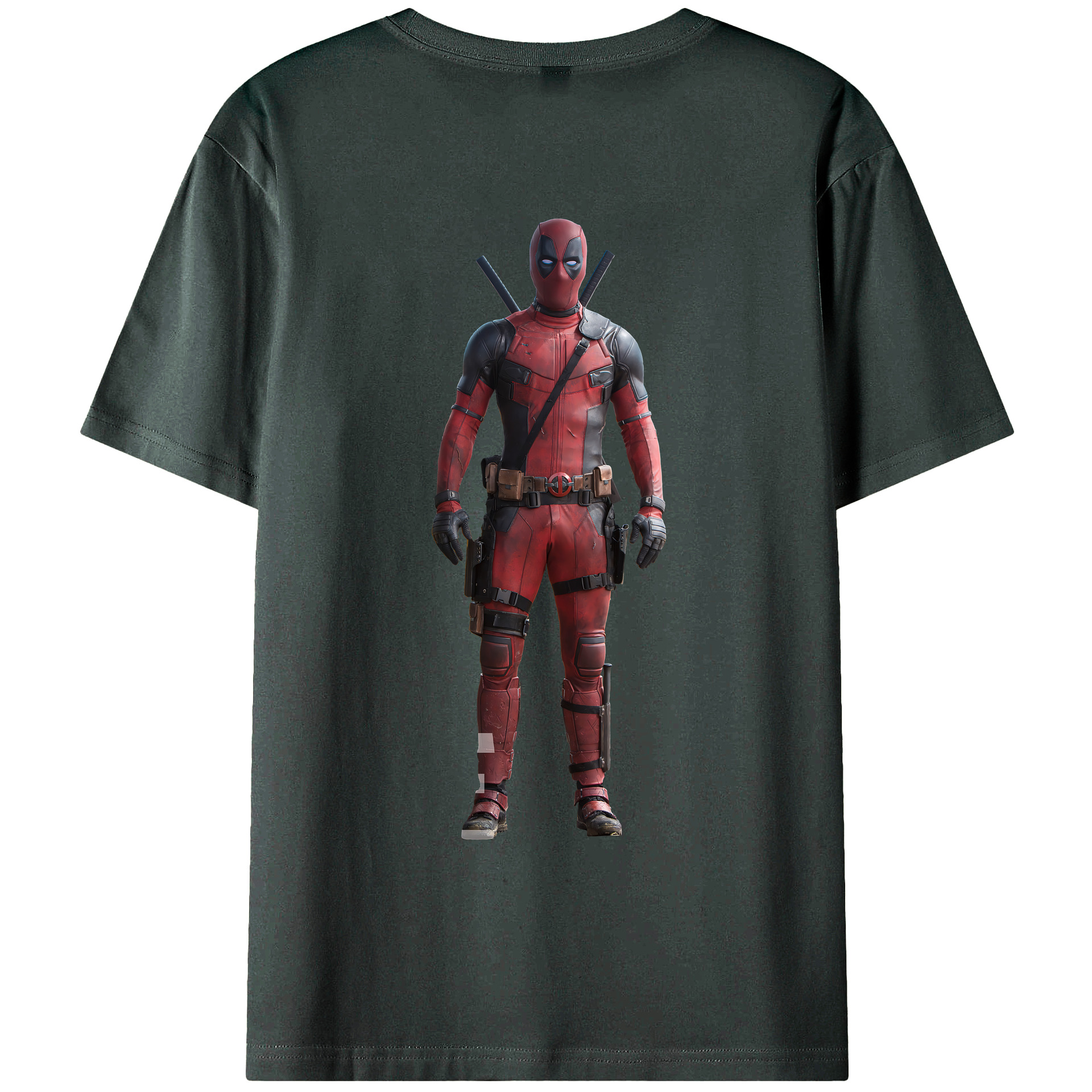 （画像用） Deadpool デッドプール 綿100％ メンズ半袖Tシャツ（バックプリント） 通気性